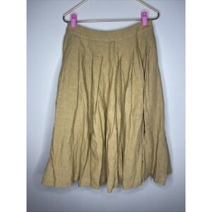 Comfort First Classy Always Beige Linen Midi Skirt Medium M